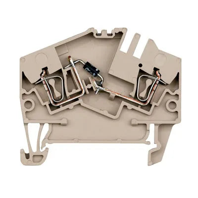 ZDU 2.5-2/D+ Clema Roof de paso 2 conex con diodo 2.5mm² 26-12AWG 1A 400V Beige