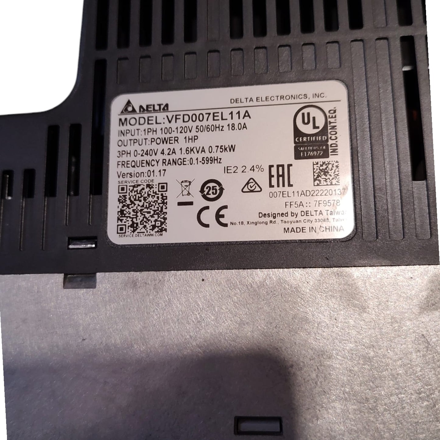 Delta VFD007EL11A variador de frecuencia