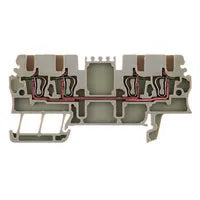 ZDU 1.5/4AN Clema de paso 4 conexiones 1.5mm² 26-14AWG 17.5A 500VCA Beige
