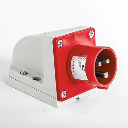 Clavija mural 16A 2P+T 400VCA 9h Rojo IP44