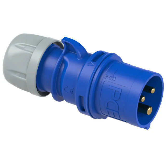 2104 Clavija aerea 2P+T 6H 32A 230V IP44 Azul