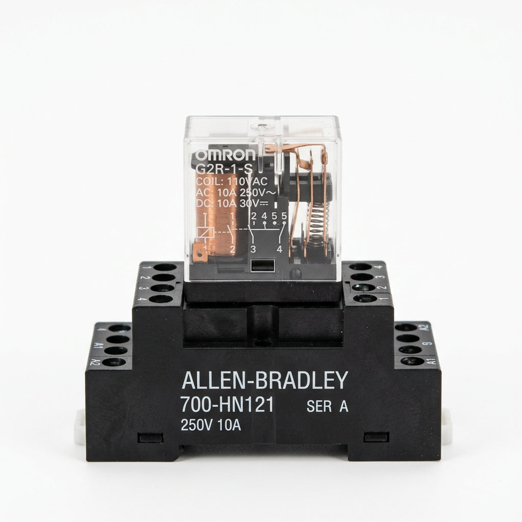 Allen Bradley 700-hn 121+g2r-1-s relé montado sobre su base