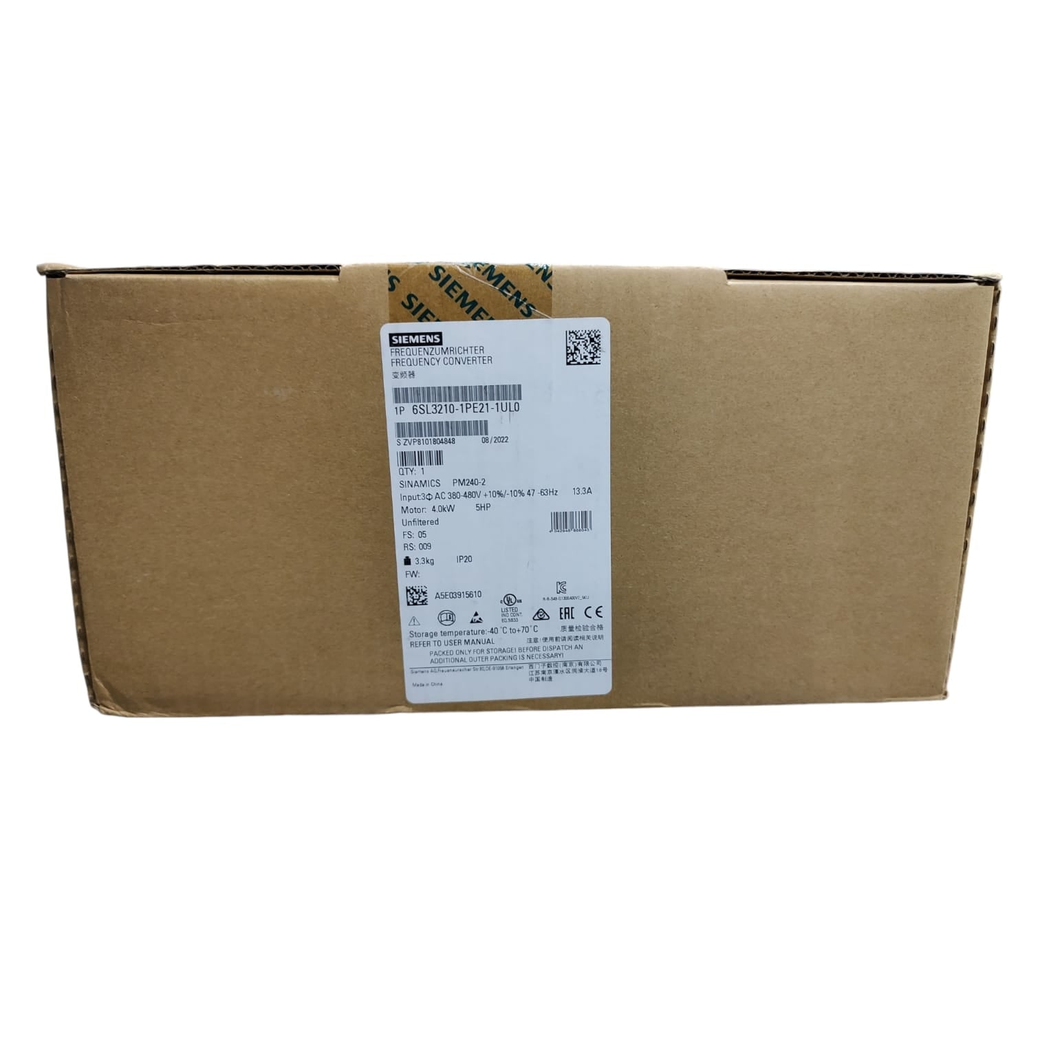 Siemens 6SL3210-1PE21-1UL0 Sinamics módulo de potencia