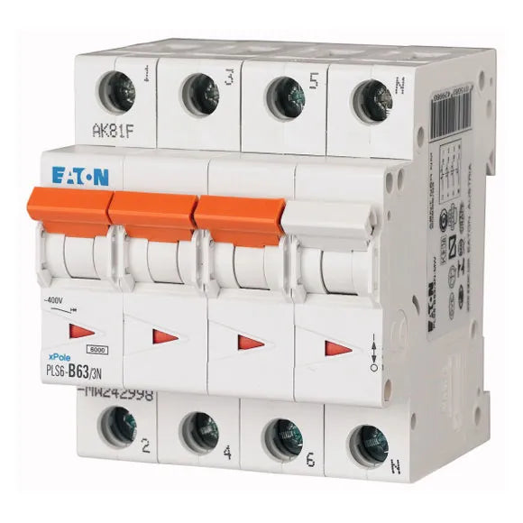 PLS6-B63/3N-MW Xpole Interruptor termomagnético (ITM) 3P+N 63A 6kA Curva B
