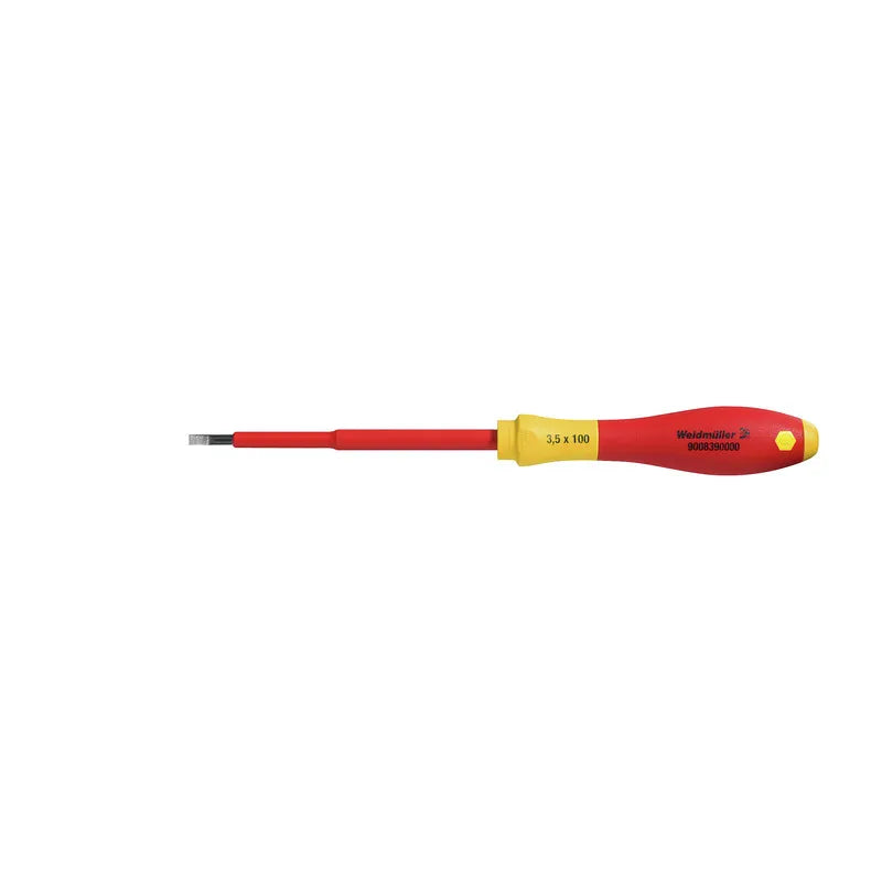 SDI 0.6×3.5×100 Destornillador plano con aislamiento VDE Caña 100Lx3.5Dx0.6Wmm