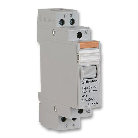 Relevador auxiliar modular 110VCA 2NA AgSn02 20A 250VCA IP20
