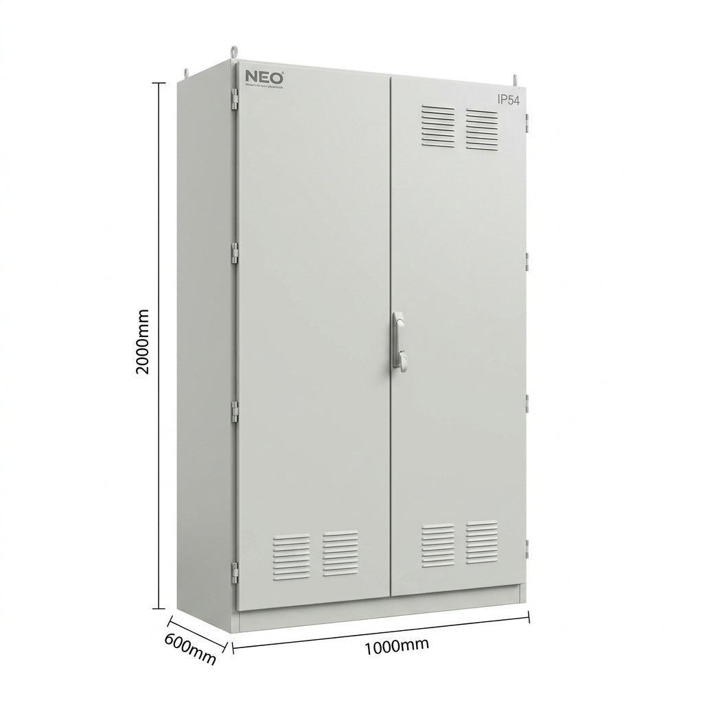 NEO Armario de acero galvanizado 2000Hx1000Wx600Dmm 2 puertas IP54 RAL7035