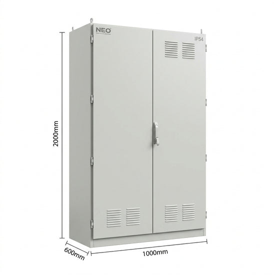 NEO Armario de acero galvanizado 2000Hx1000Wx600Dmm 2 puertas IP54 RAL7035