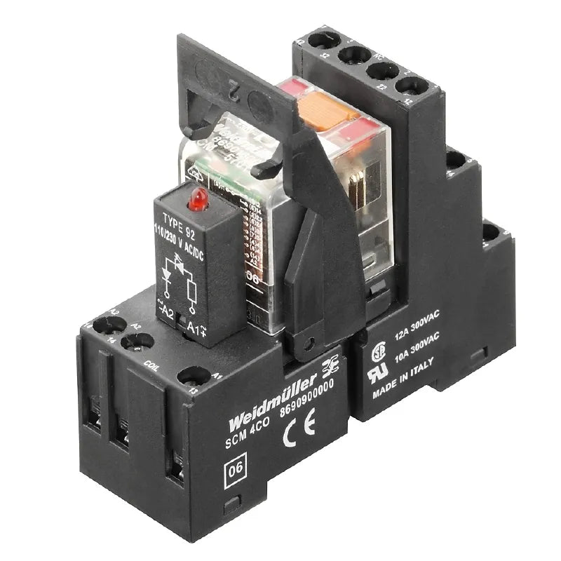 RCMKIT 115VAC 2CO LEDRT Interfaz relé RCM+Base+LED/RC 115VAC 2CO 2NA2NC 12A 250V