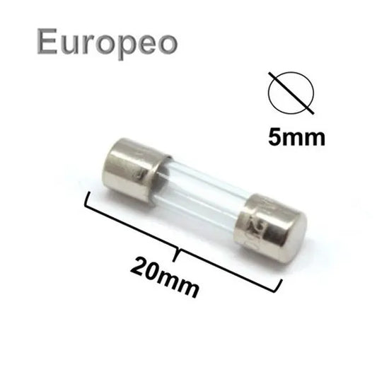 Fusible tipo europeo 5x20mm accionamiento rápido 8A 250V