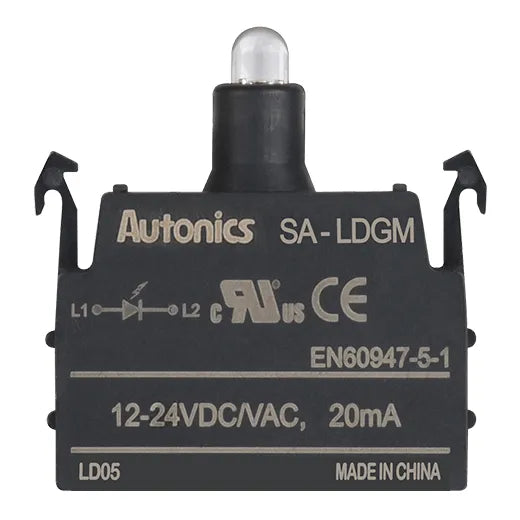SA-LDGM Block LED modular 12-24VCA/CD para botonería 22/30mm verde