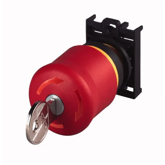 M22-PVS/K01 Botón paro de emergencia 22mm Llave Ms1 P/Liberar 1NC