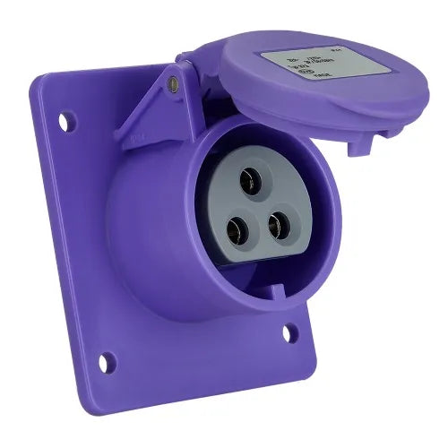 Base empotrar recta 16A 2P 24VCA Violeta IP44