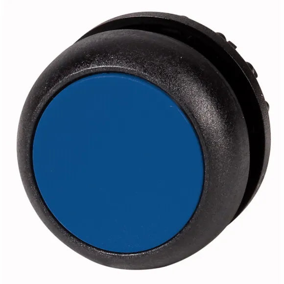 M22S-DL-B Botón pulsador iluminado Plano B/negro 22mm Momentáneo Azul