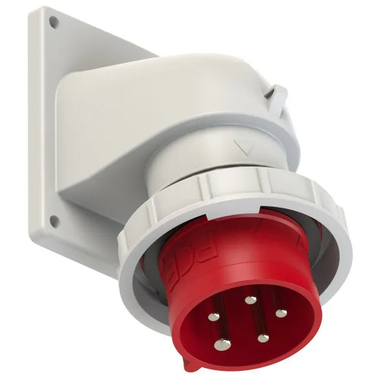 Clavija empotrar/rect. 3P+N+T 6H 32A 400V IP67 Rojo