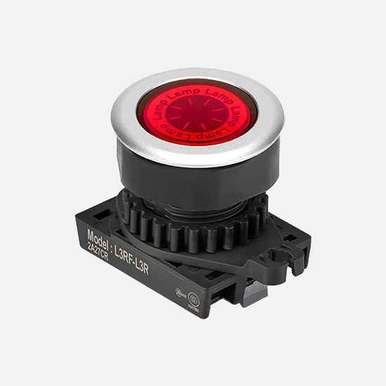 L3RF-L3R Cabezal de luz piloto tipo rasante redondo plano 30mm rojo