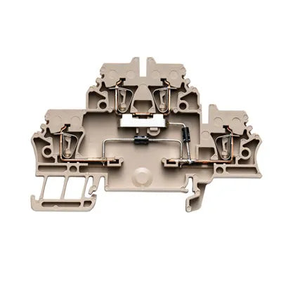 ZDK 2.5/D/6 Clema 2 pisos 2 conex + 2Diodo 2.5mm² 26-12AWG 10A 500VCA Beige