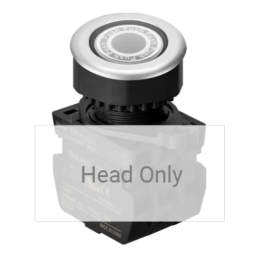 S3PF-P3W Botón pulsador redondo iluminado rasante 30mm momentáneo blanco