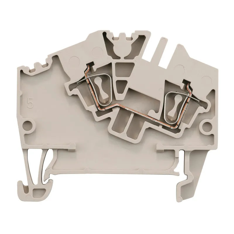 ZDU 2.5-2 Clema Roof de paso 2 conexiones 2.5mm² 26-12AWG 24A 800VCA Beige
