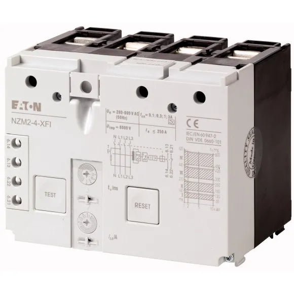 +NZM2-4-XFI Interruptor diferencial tetrapolar 100mA-3A 690VCA IP20 Tamaño 2-4