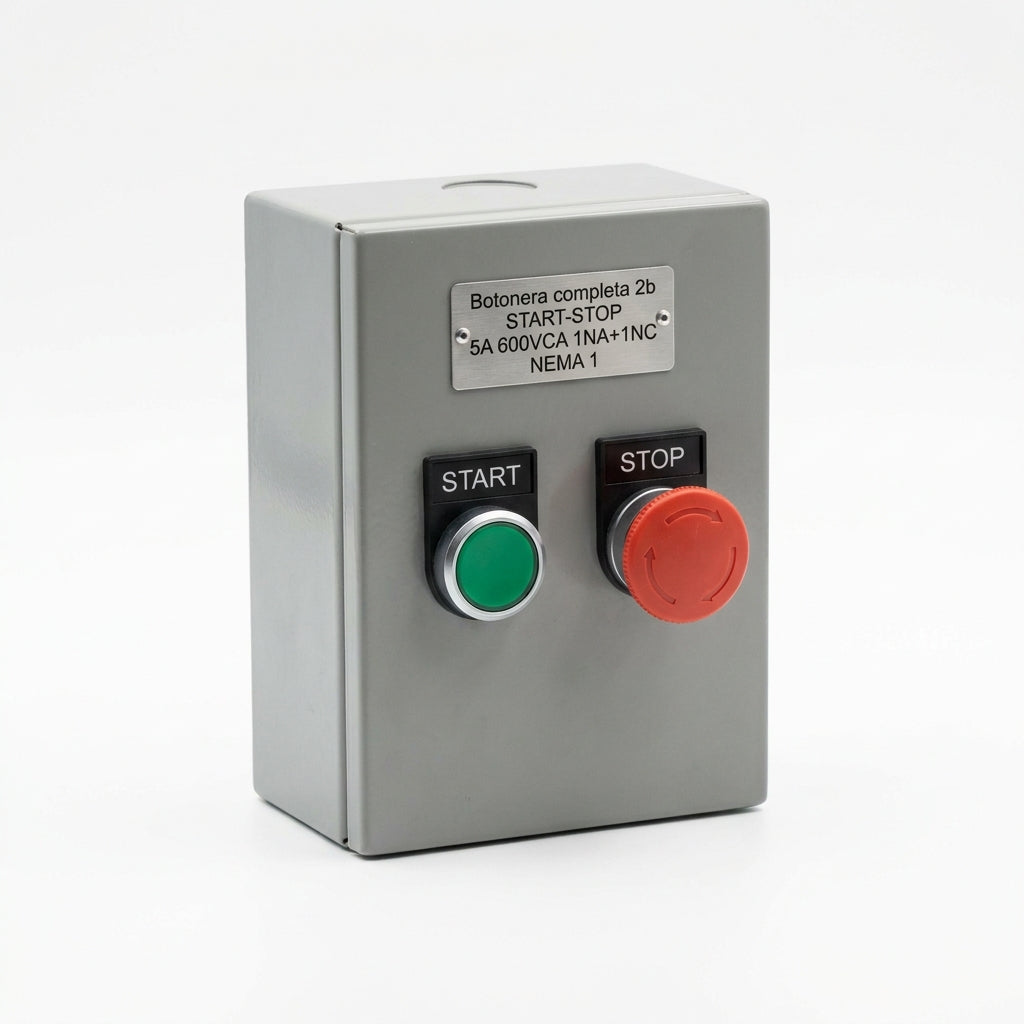 Botonera completa 2b START-STOP 5A 600VCA 1NA+1NC NEMA 1