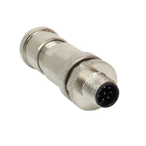 Conector M12 Recto Macho 8 Pines 2A 30VAC/36VDC Montaje PG9 Terminales IP67