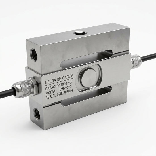 BIND LCB450, celda de carga en línea de 10,000 lb para trabajo pesado (fatiga) RoSH, material 17-4 PH SS, rosca 1-14, Conector Bendix de 6 pines PT02A-10-6P