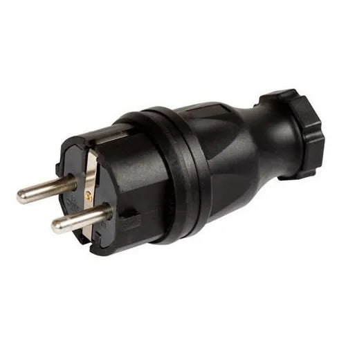 511 Clavija aérea goma tipo schuko 16A 2P+T 250VCA Negro IP44