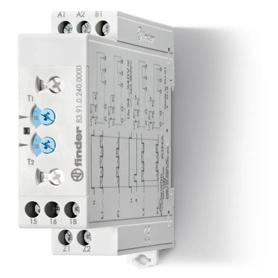 Temporizador intermitente asimetrico 24-240VAC/DC 1NA1NC 16A 250V