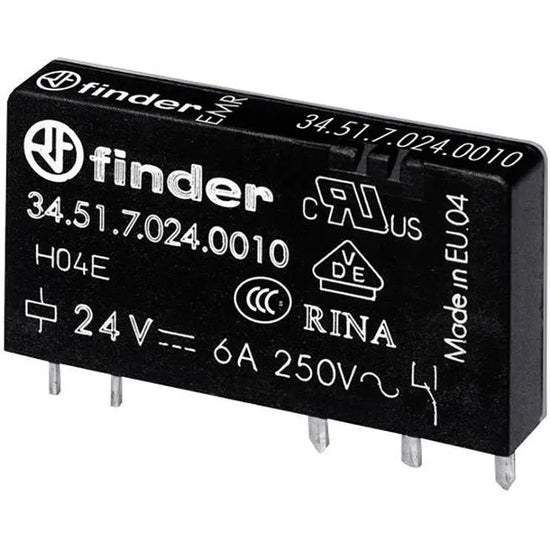 Relevador electromecánico ultra delgado 5 pines 24VCD 1CO 1NA1NC AgNi 6A 250V