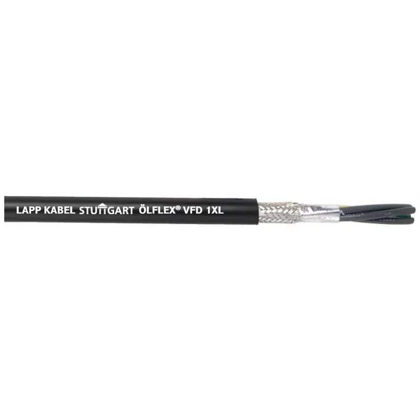 Cable blindado para VFD 4×14, 90°C 3kV, cobre, TPE/negro num LAPP