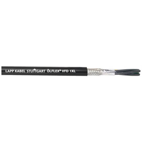 Cable blindado para VFD 4×14, 90°C 3kV, cobre, TPE/negro num LAPP