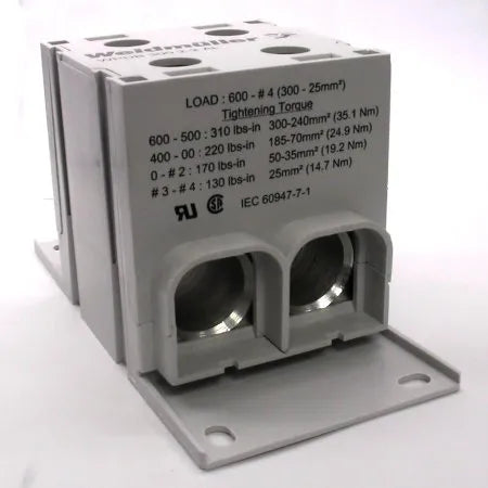 WPDB 300 2-2 AL Bloque de distribución 2×2 Aluminio 840A 600VCA