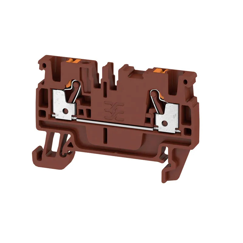 A2C 2.5 BR Clema Push-in 2 conexiones 2.5mm² 28-12AWG 24A 800VCA Cafe
