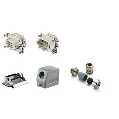 HDC-KIT-HE 06.100 KIT RockStar Salida lateral 6P+PE 24A 500V Grupo3 PG16