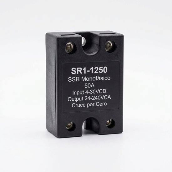SR1-1250 SSR monofásico 50A Input 4-30VCD Output 24-240VCA cruce por cero
