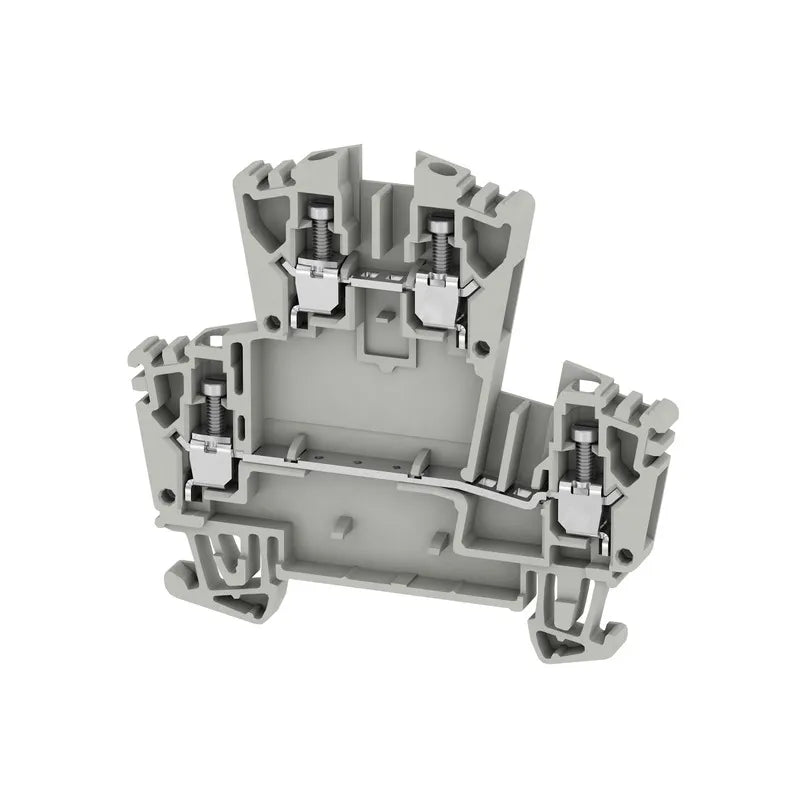 WDK 2.5 ZQV GR Clema 2-Pisos T-Enchufable 2.5mm² 22-12AWG 24A 400VCA Gris