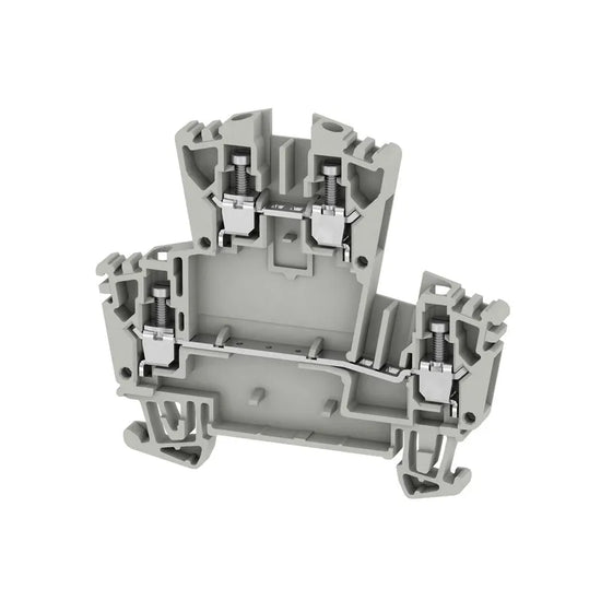 WDK 2.5 ZQV GR Clema 2-Pisos T-Enchufable 2.5mm² 22-12AWG 24A 400VCA Gris