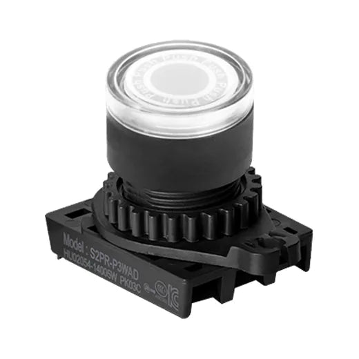 S2PR-P3W Botón pulsador redondo iluminado saliente 22mm momentáneo blanco