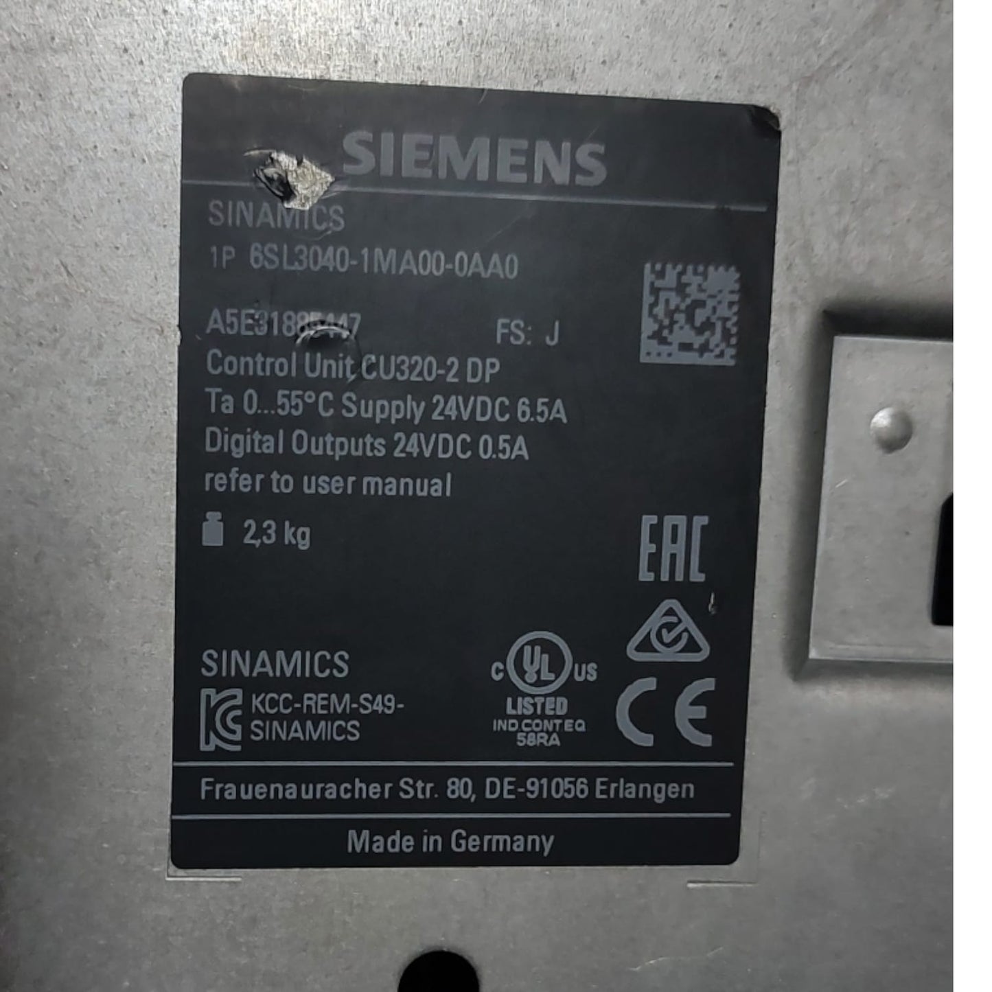 Siemens sinamics 6SL3040-1MA00-0AA0