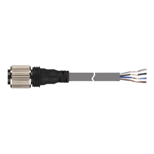 CID4-7R Cable con conector hembra recto DC M12 4P 4 hilos 7mt Receptor