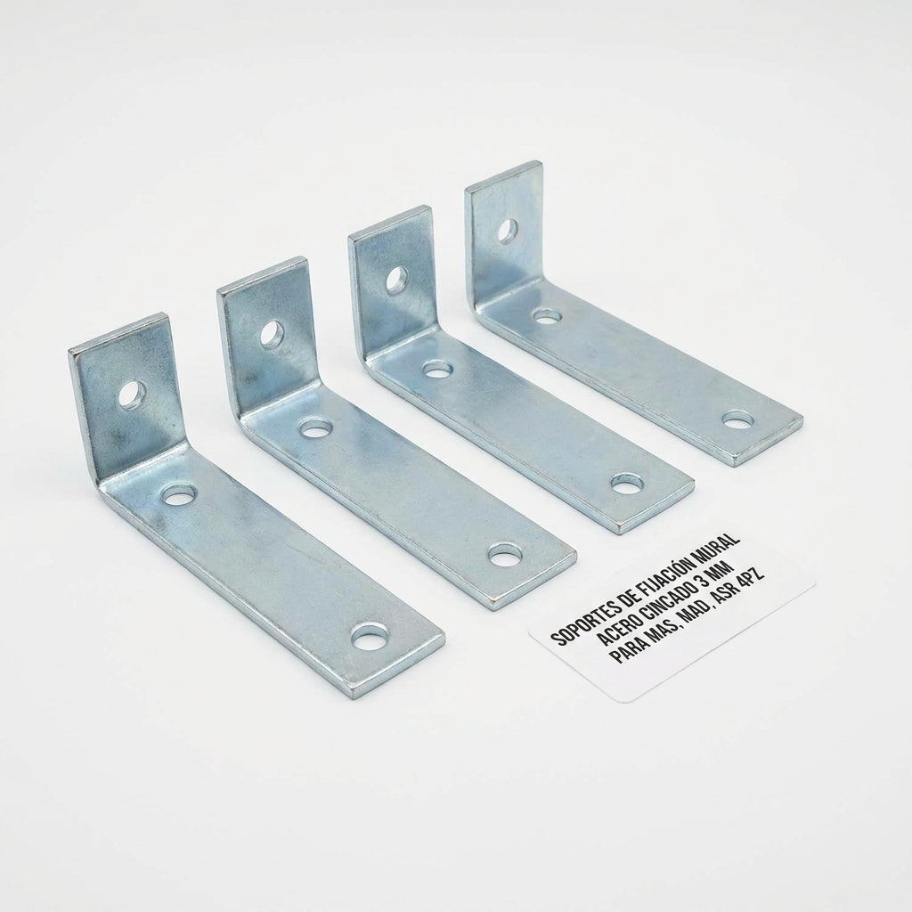 Soportes de fijación mural de Acero cincado de 3 mm Para MAS, MAD, ASR 4pz