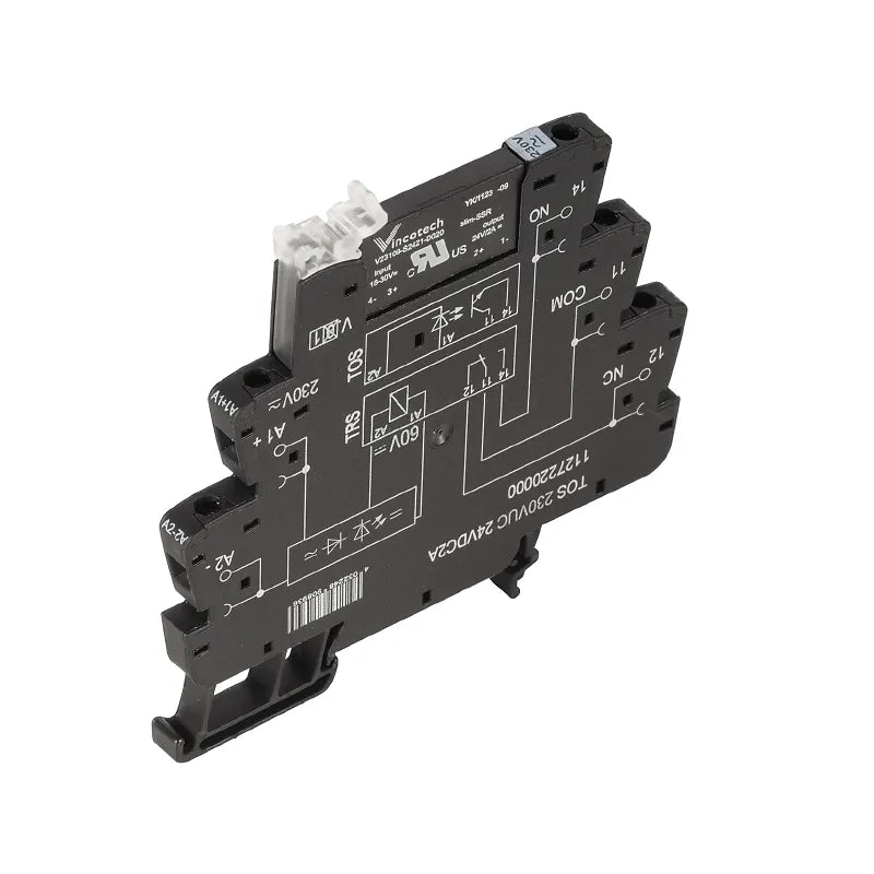 TOS 120VUC 24VDC2A Interfaz con relé SSR 6.4mm 1CO 2A Input 120VUC Output 24VCD