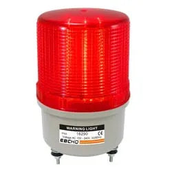 Baliza LED de 100mm con función giratoria + zumbador 80dB 24VCA/CD Rojo