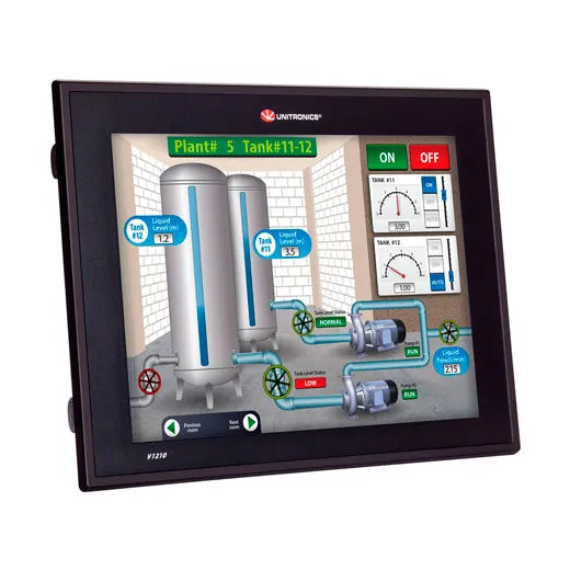 PLC+HMI Plana 12.1” LCD TFT 800x600px + teclado virtual No incluye I/O 12/24VCD