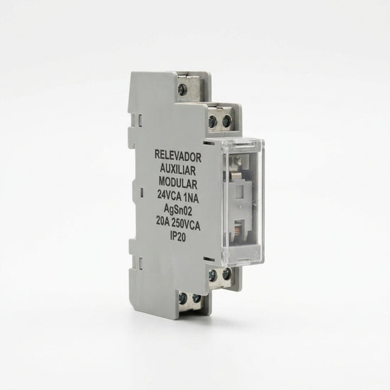 Relevador auxiliar modular 24VCA 1NA AgSn02 20A 250VCA IP20