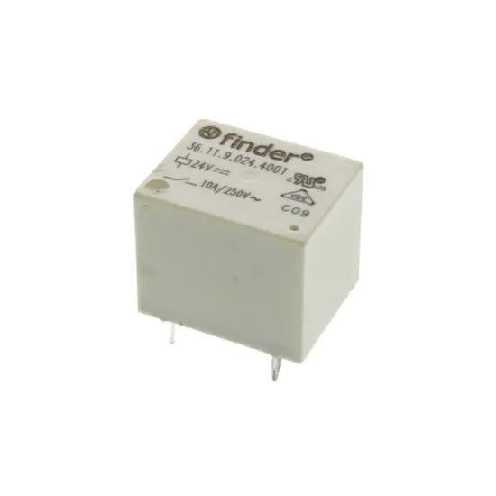 Mini-relevador para circuito impreso 5 pines 24VCD 1CO 1NA1NC AgSnO2 10A 250V