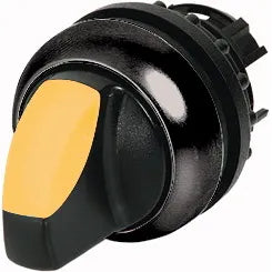 M22S-WRLK3-Y Selector T/Palanca iluminado 3 pos B/negro 22mm Mantenido Amarillo