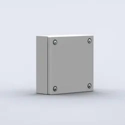 Caja de bornes de chapa de acero 300Hx500Wx120Dmm IP66 RAL7035 Sin placa.Mont