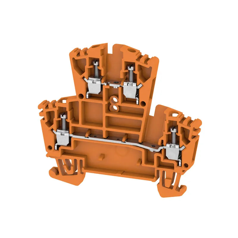 WDK 2.5 OR Clema 2-Pisos T-Atornillable 2.5mm² 22-12AWG 24A 400VCA Naranja